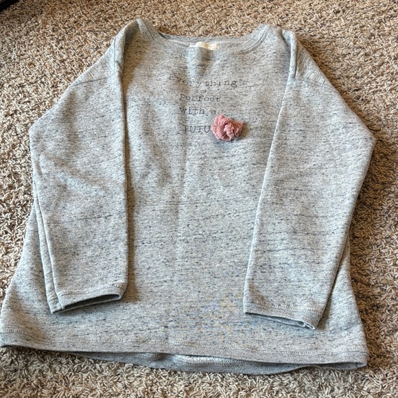 Zara Gray Kids Sweatshirt with Pink Detail - Picture 1 of 3